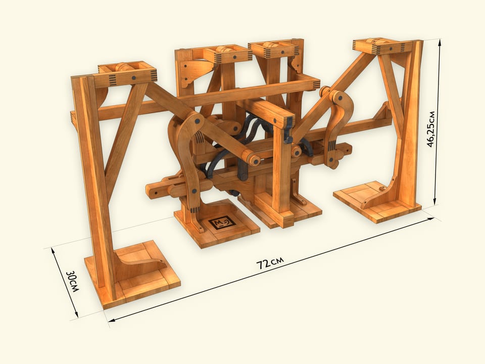 Mécanismes de Tchebyshev — Machine plantigrade — Dimensions d’original